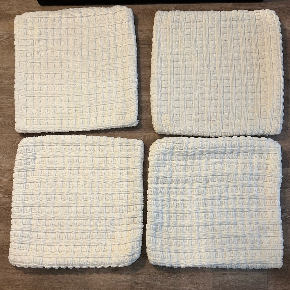 Pottery Barn Chenille Basketweave Accent Pillow Cover 20 x 20 Set of 4